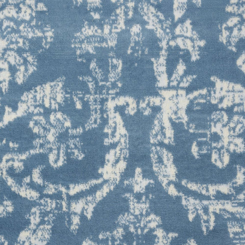 2' X 4' Blue Damask Power Loom Area Rug